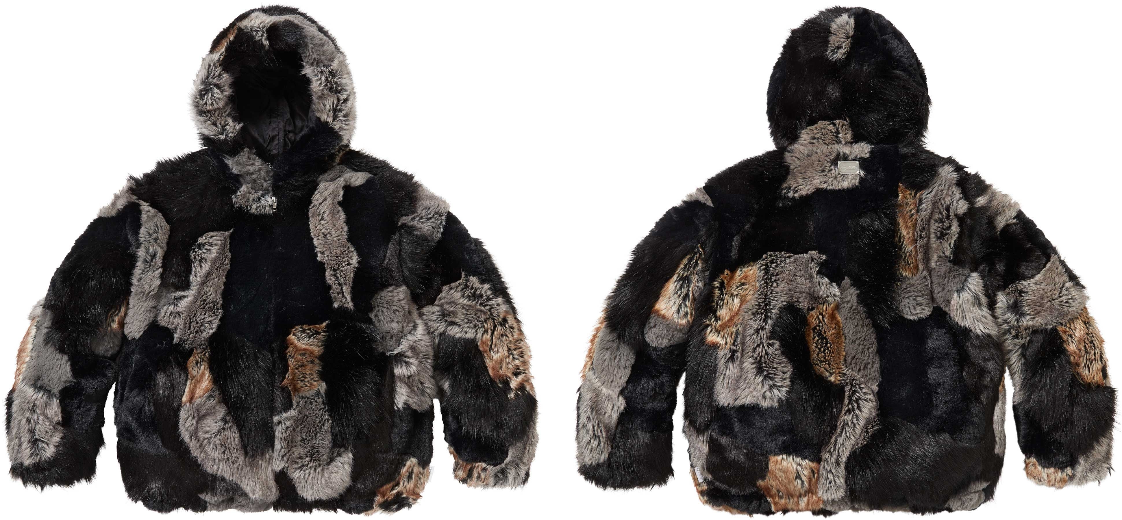Patchwork WINDSTOPPER® Hooded Faux Fur Jacket